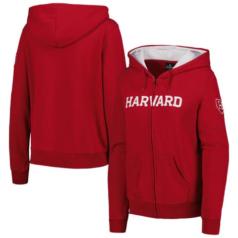 Women's Crimson Harvard Crimson Arched Name Full-Zip Hoodie