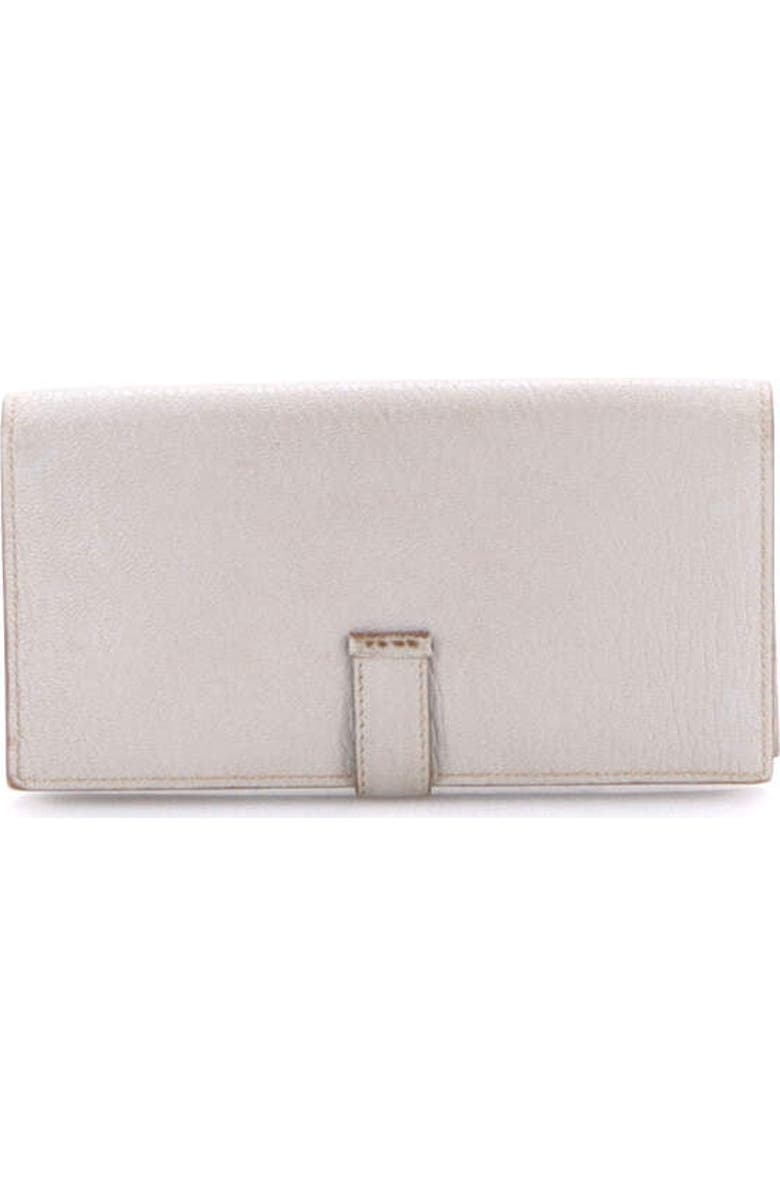 Pre-Owned Hermes Bearn Wallet Chevre Mysore Long, Alternate, color, Gris Perle