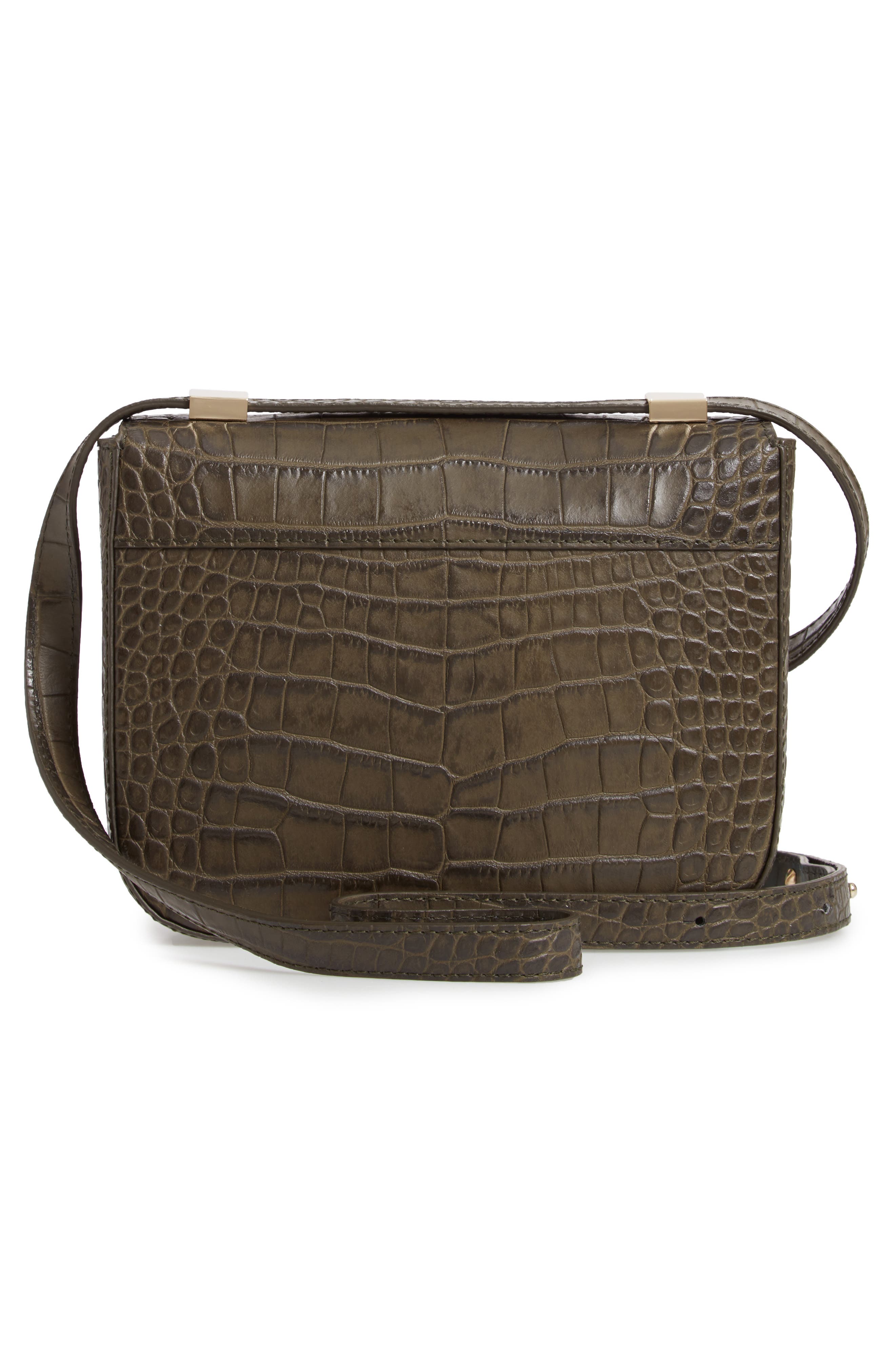 DeMellier Vancouver Croc Embossed Leather Crossbody Bag, Alternate, color, 