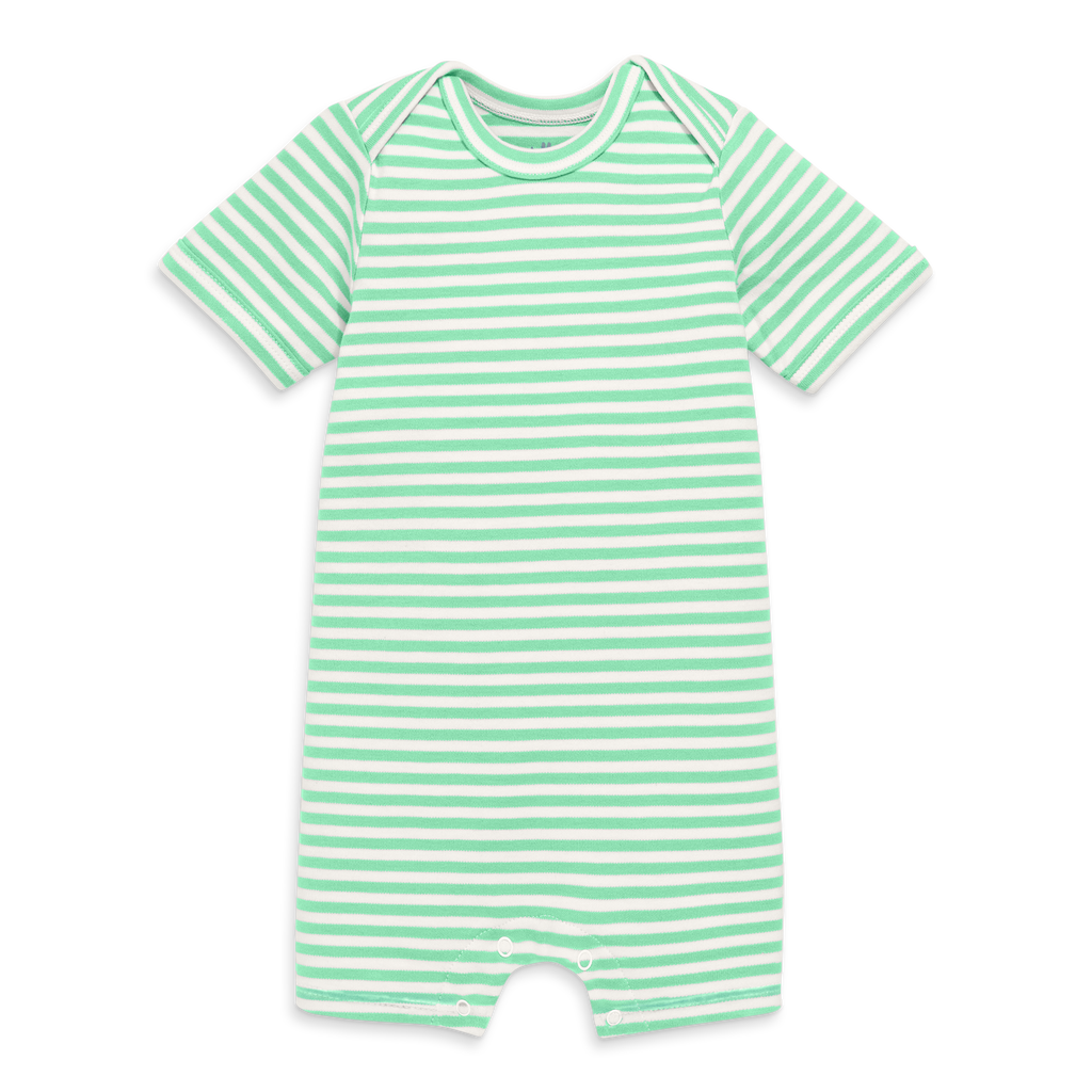 PRIMARY PRIMARY ORGANIC BABYSUIT SHORTIE IN STRIPE
