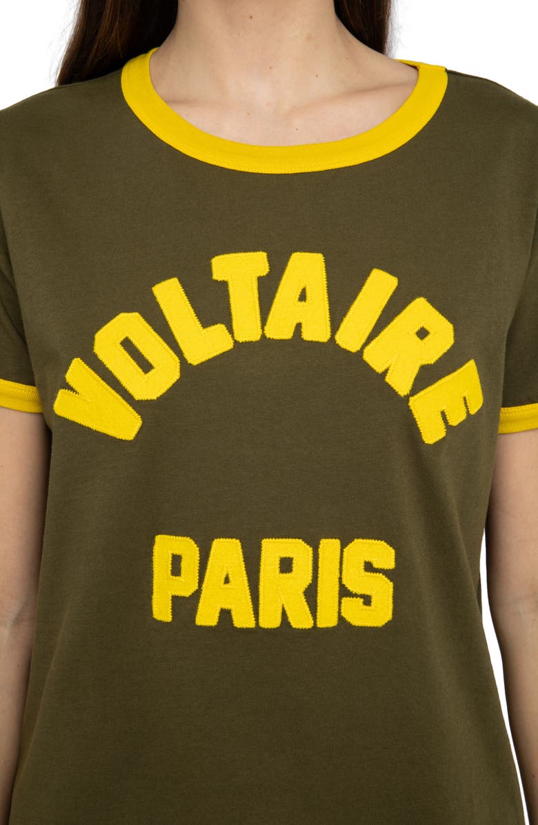 Zadig & Voltaire Alys Voltaire Paris Appliqué Cotton Graphic T-Shirt, Alternate, color, Tilleul