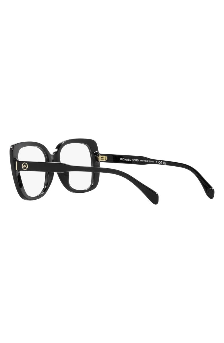 Michael Kors Perth 53mm Square Optical Glasses, Alternate, color, Black