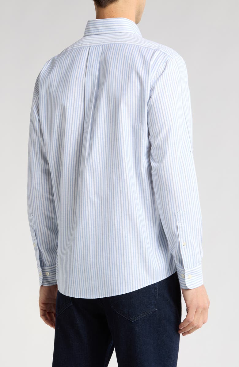 Brooks Brothers Regular Fit Oxford Stripe Non-Iron Button-Down Shirt, Alternate, color, Regatta Navy Stp