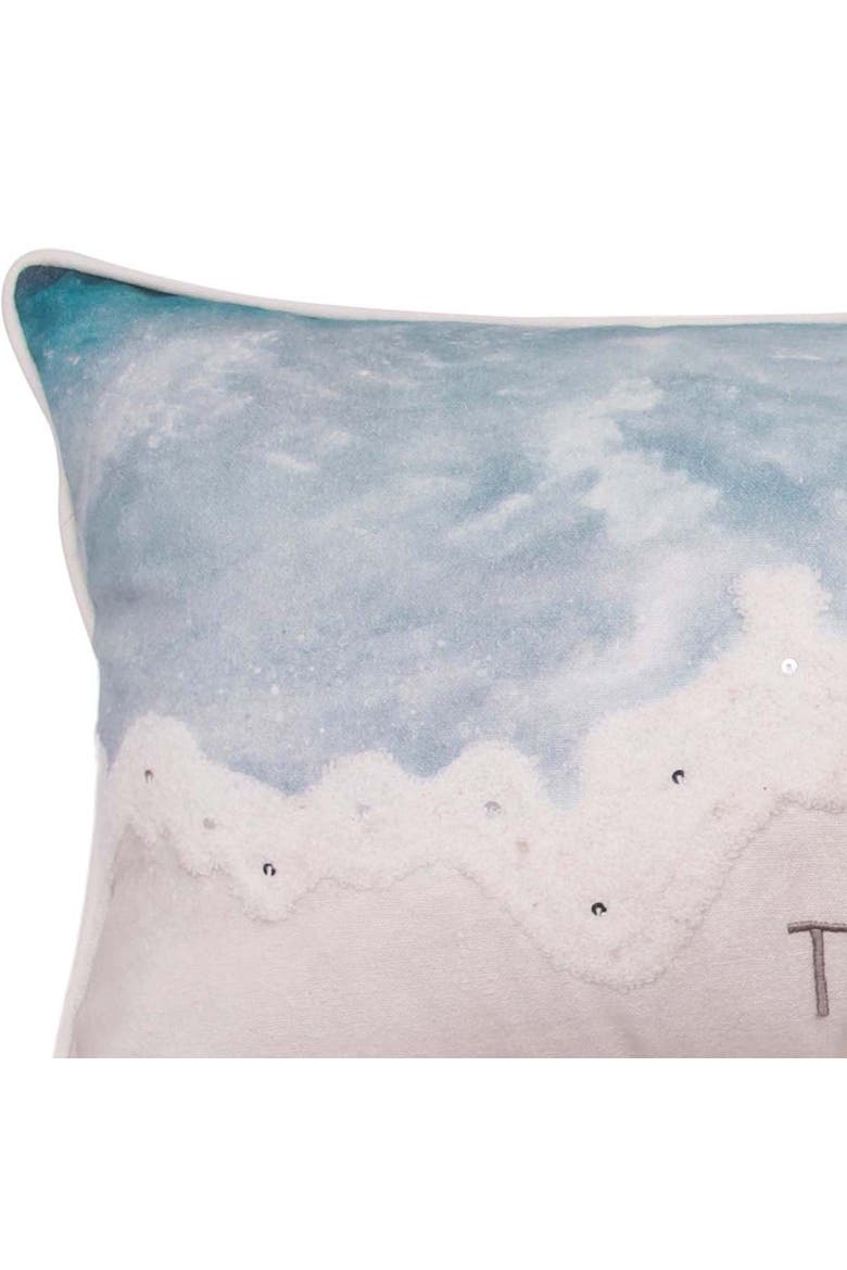 Take Me To The Ocean Phrase Cotton Blend Accent Pillow 12" x 24", Alternate, color, Blue
