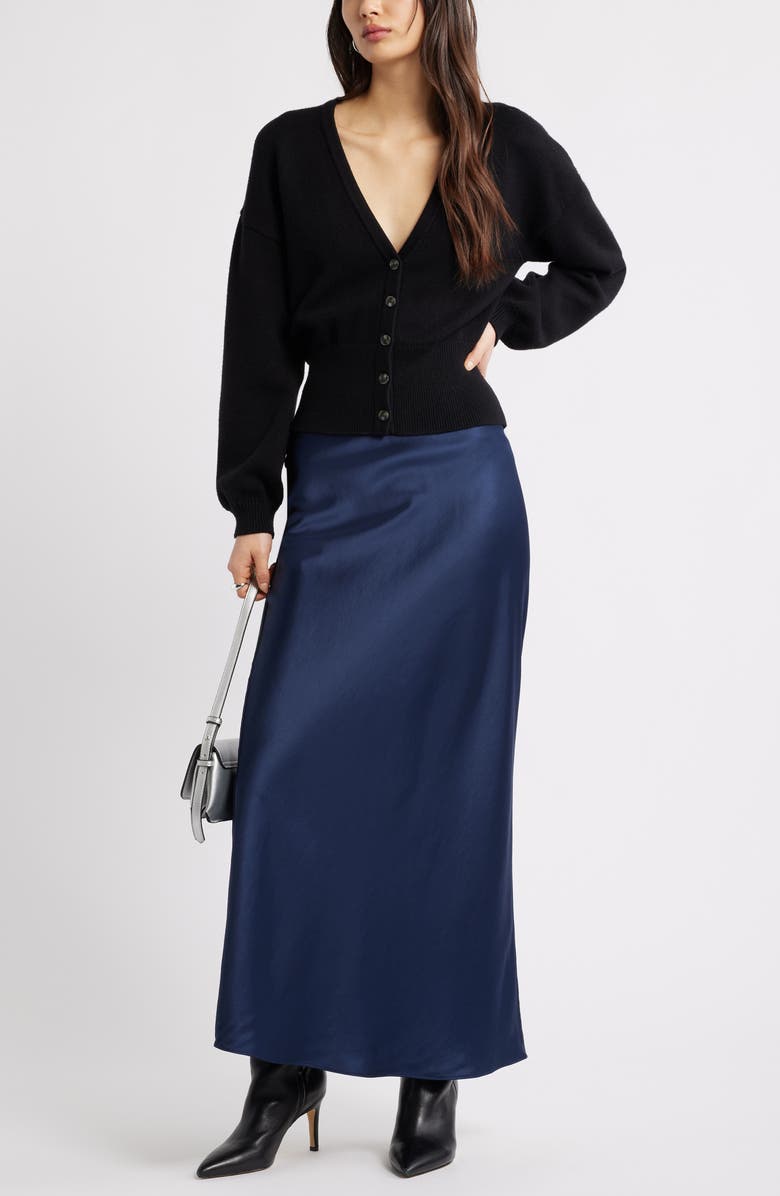 Open Edit Rib Waist Cardigan, Alternate, color, Black