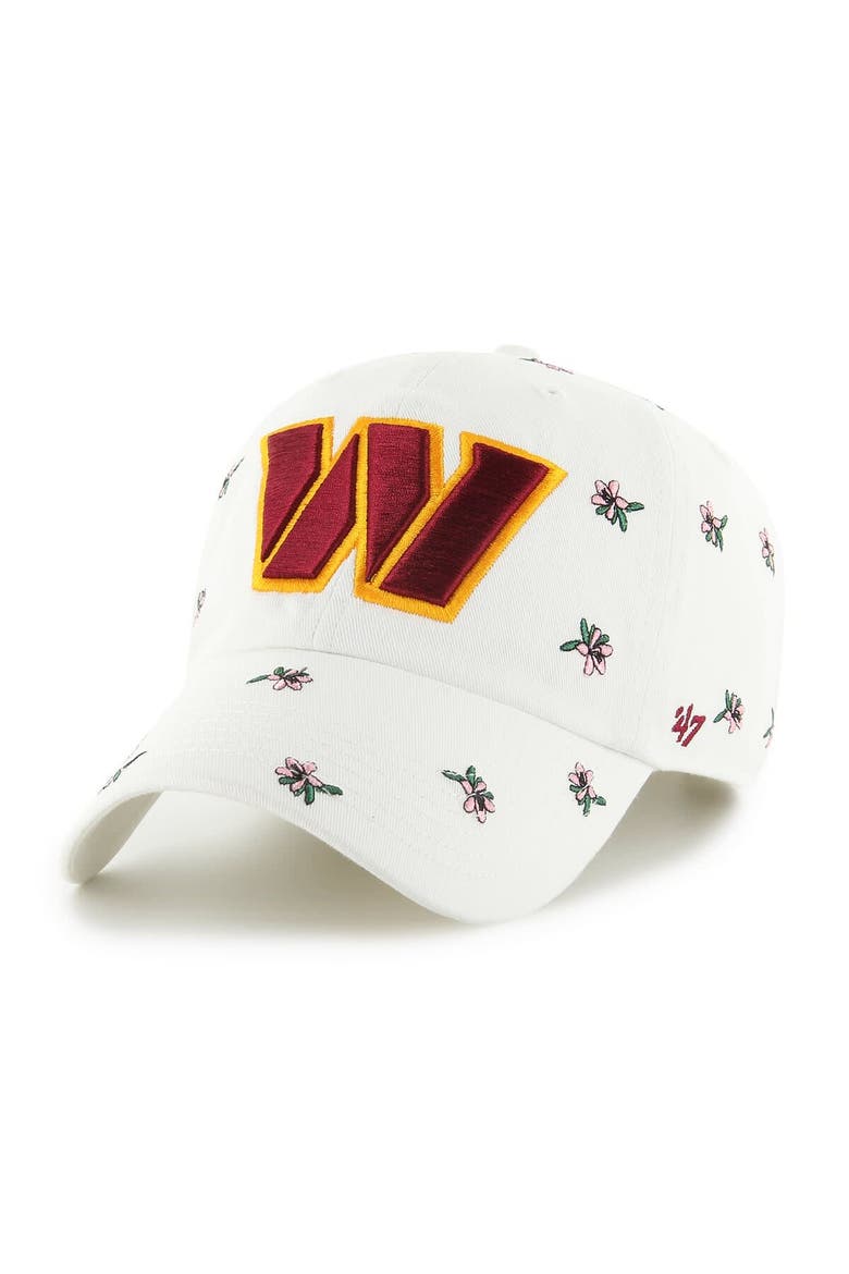 Women's '47 White Washington Commanders Confetti Clean Up Adjustable Hat, Main, color, White
