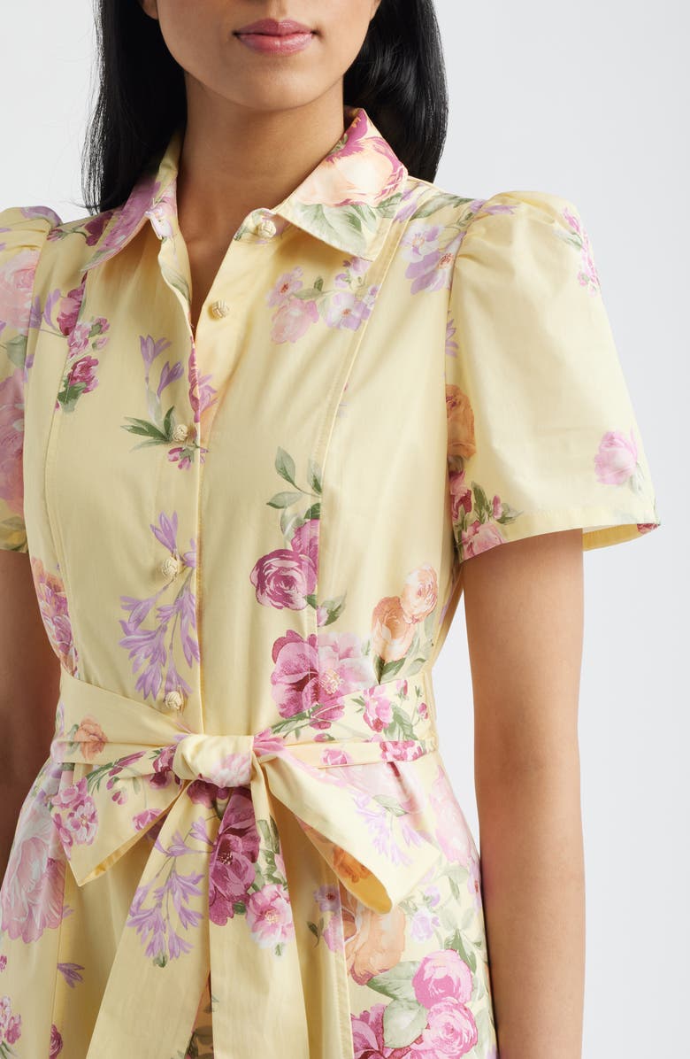 Anne Klein Floral Shirtdress, Alternate, color, Daffodil Multi