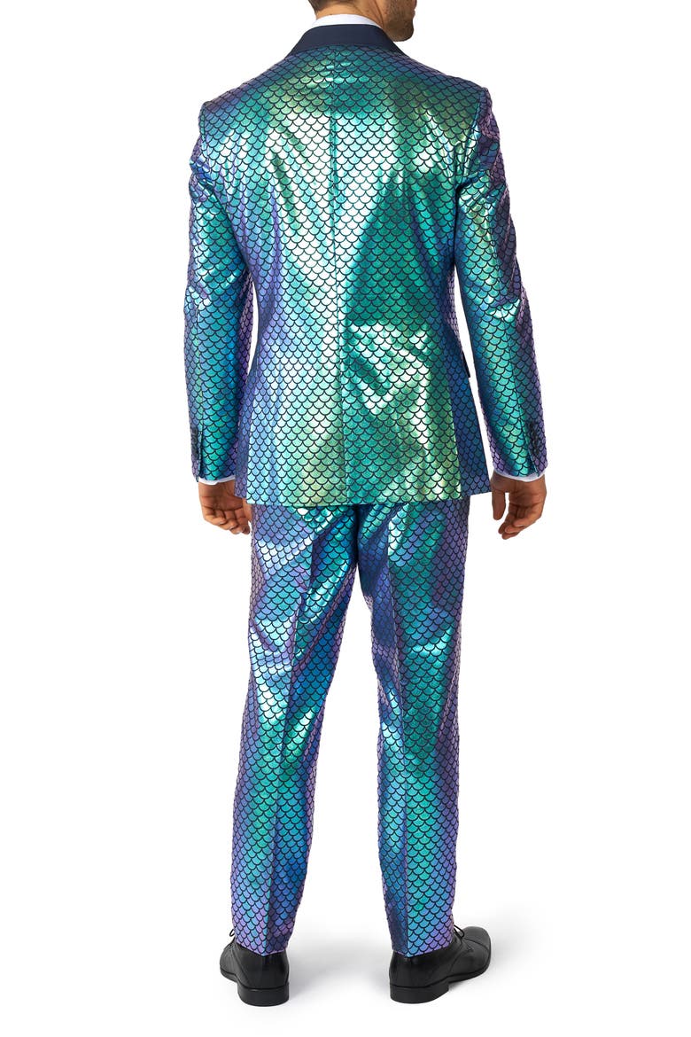 Fancy Fish Two Button Notch Lapel Suit, Alternate, color, BLUE