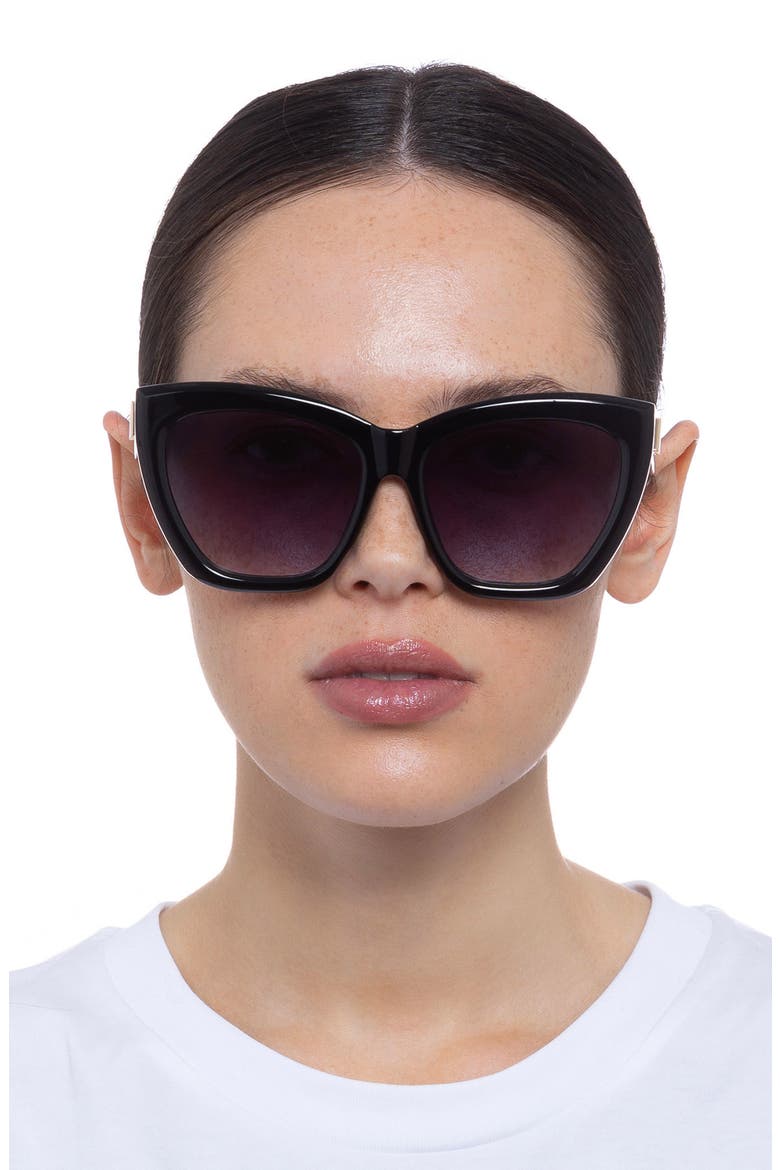 Vamos 57mm Cat Eye Sunglasses, Alternate, color, BLACK