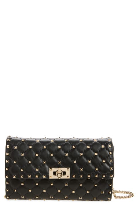 Rockstud Matelassé Quilted Leather Crossbody Bag