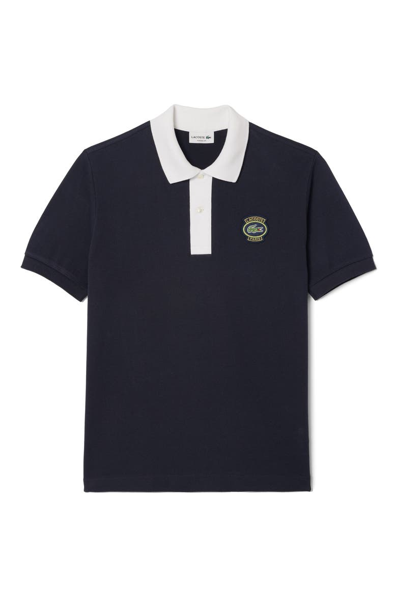 Classic Fit Logo Patch Piqué Polo, Alternate, color, EL5 ABIMES/ BLANC