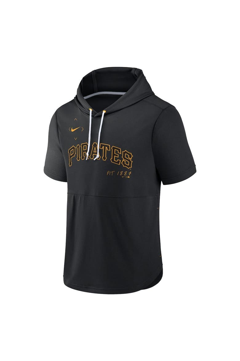 Men's Nike Black Pittsburgh Pirates Springer Short Sleeve Team Pullover Hoodie, Alternate, color, Black
