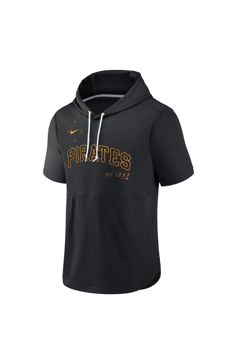 Nike Men's Nike Black Pittsburgh Pirates Springer Short Sleeve Team Pullover Hoodie, Alternate, color, 