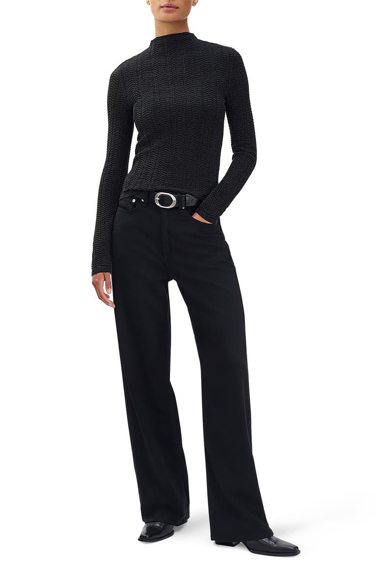 Francesca Merino Wool Crop Sweater, Alternate, color, CHARCOAL