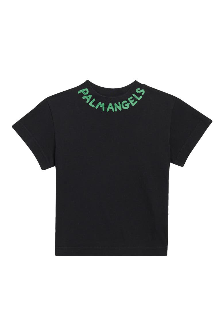 Kids' Logo Crewneck T-Shirt, Main, color, BLACK/ GREEN
