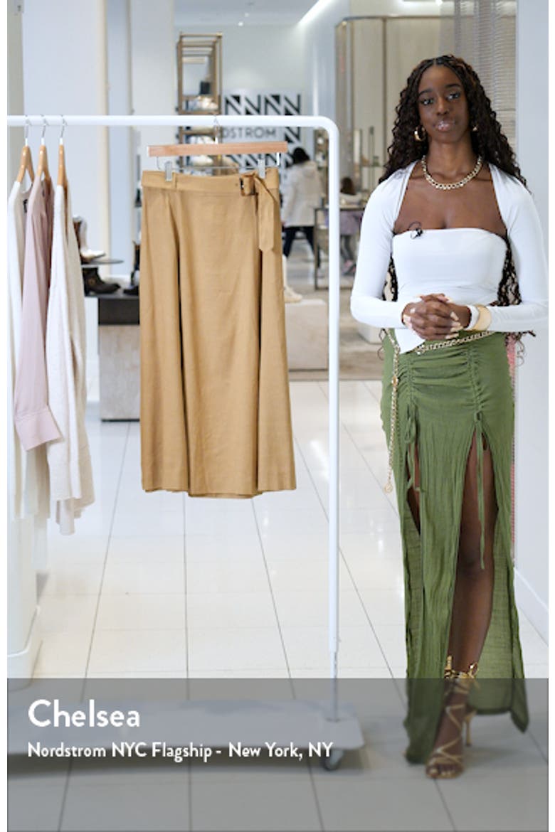 Arwen Belted Linen Blend Skirt video