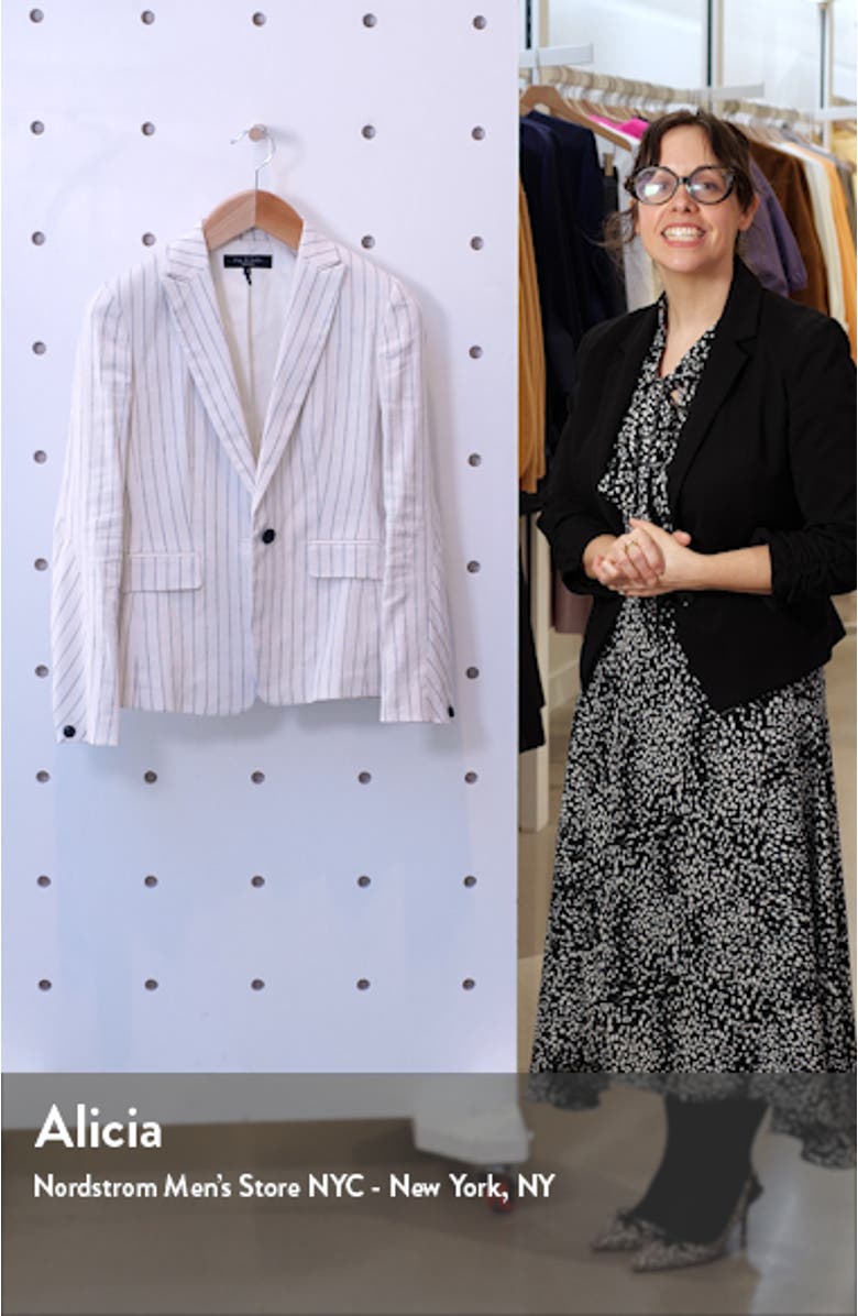 Lexington Stripe Linen Blend Blazer, sales video thumbnail