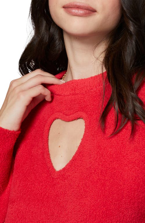 Florence By Mills Cloud Heart Cutout Bouclé Sweater