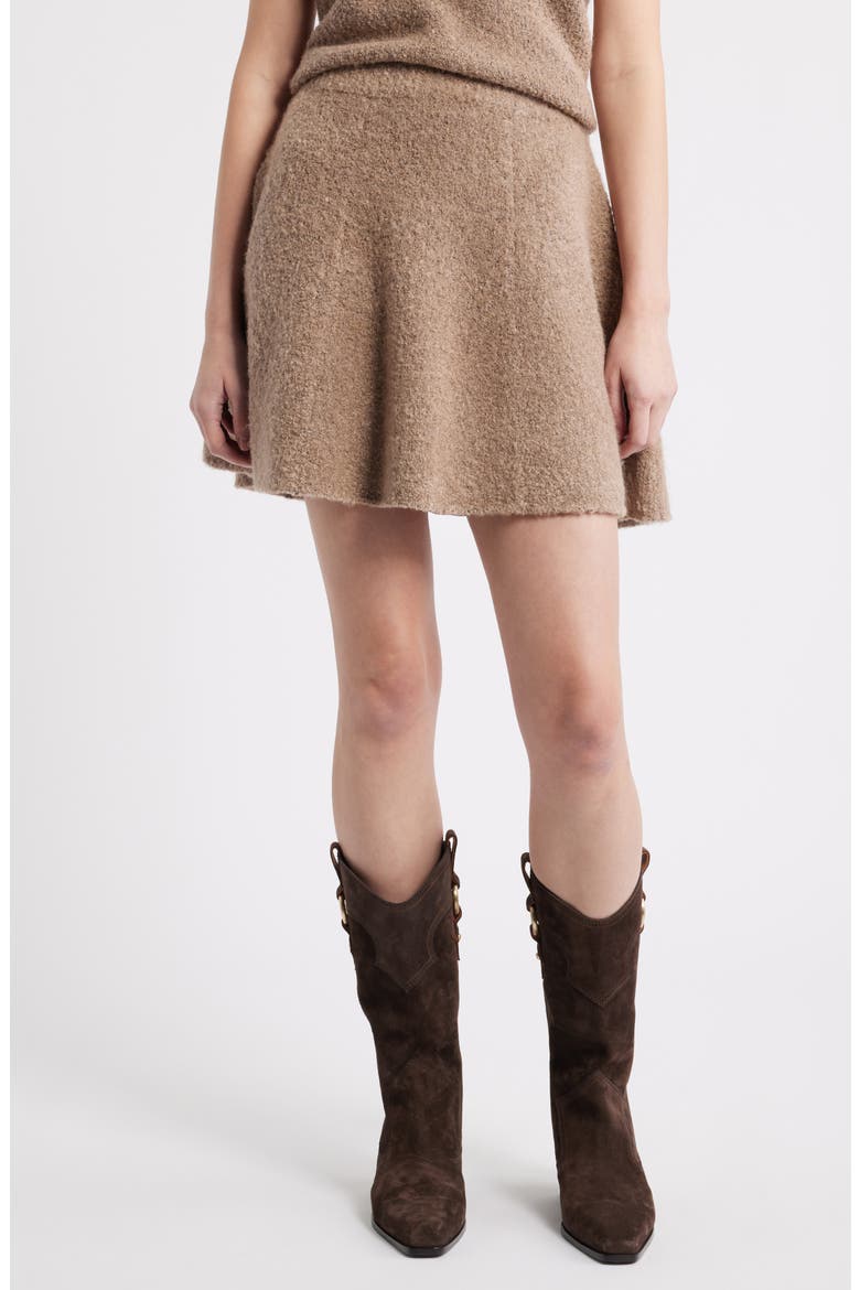 Bouclé Sweater Miniskirt, Main, color, TAN GREY