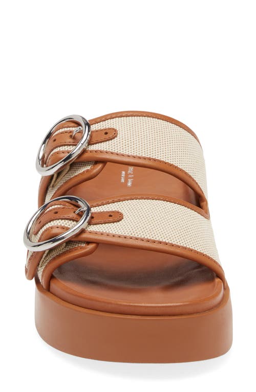 Rag & Bone Geo Buckle Platform Sandals In Natural