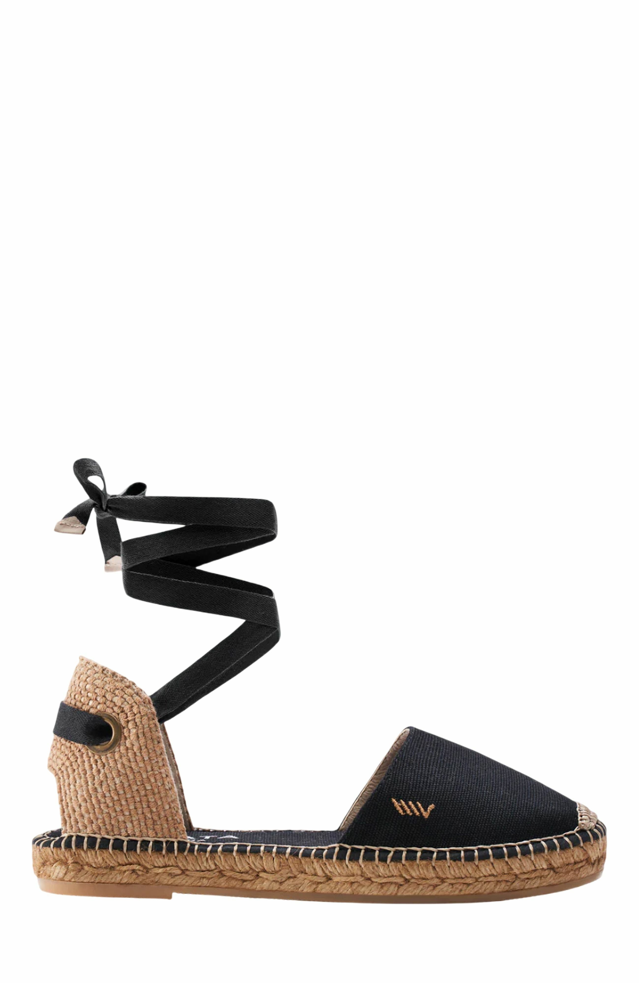 VISCATA Candell Canvas Espadrille Flats, Main, color, Black