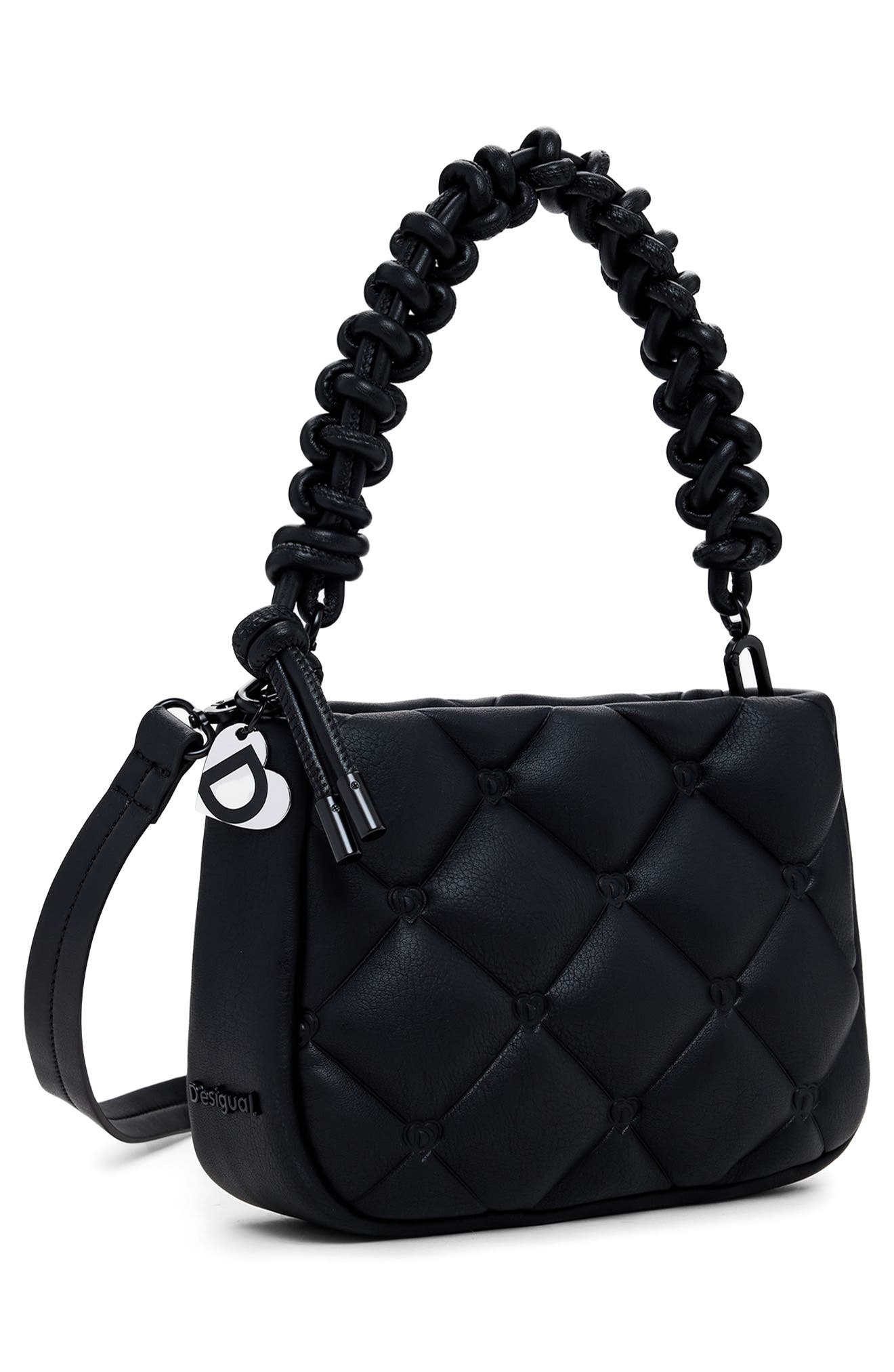 Desigual Quilted Faux Leather Handbag, Alternate, color, 