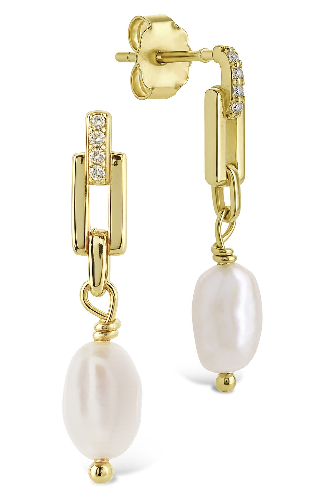 Sterling Forever Cecelia Faux Pearl & Cubic Zirconia Drop Earrings