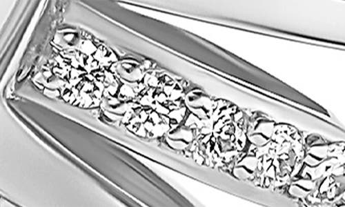 Tabayer Oera Half Rib Diamond Hoop Earrings In White Gold