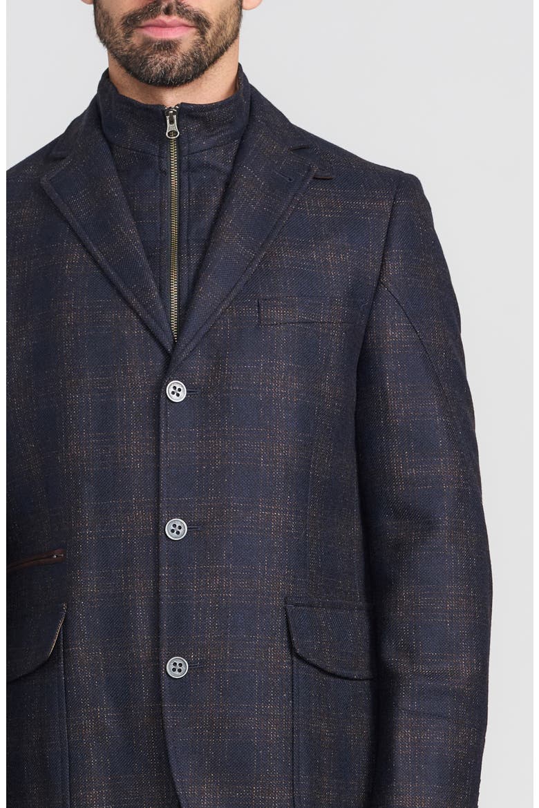 Blue Plaid Wool Hybrid Sport Coat with Removable Bib, Alternate, color, BLUE