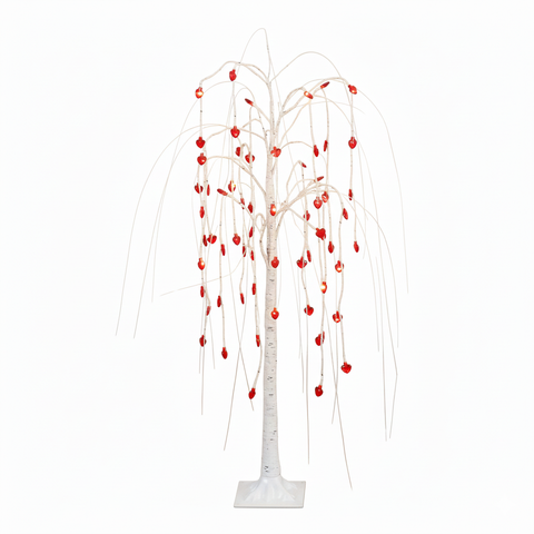 4-ft Pre-Lit Artificial Valentine's Day Willow Tree with 48 Heart Shaped LED Lights
