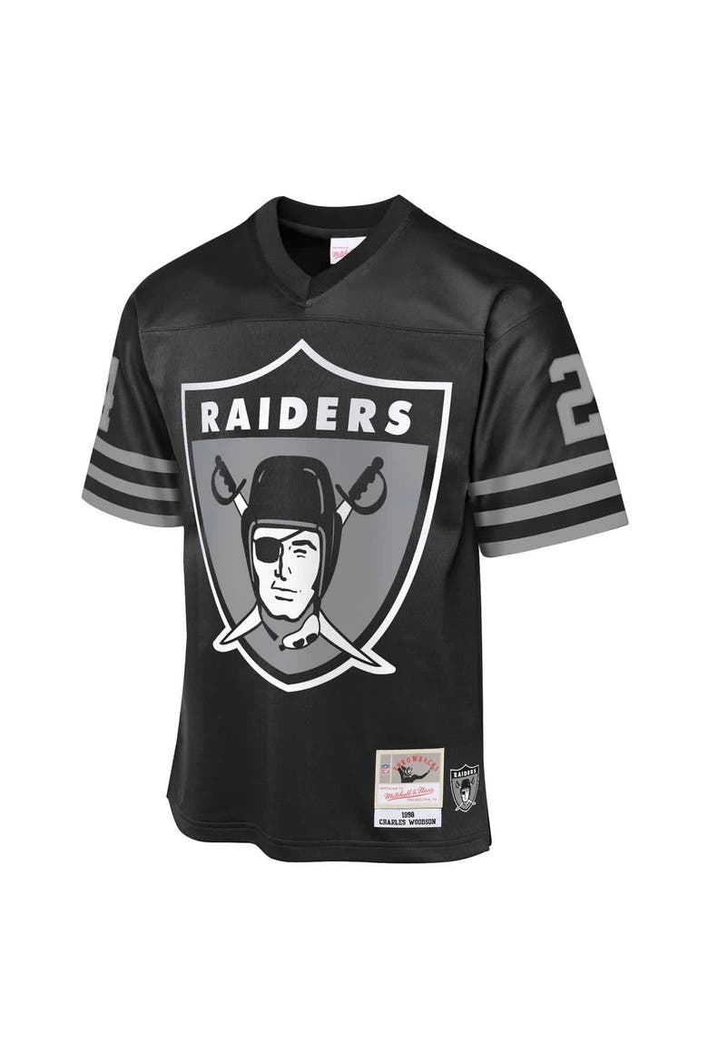 Youth Mitchell & Ness Charles Woodson Black Las Vegas Raiders 1998 Throwback Fashion Jersey, Alternate, color, Black