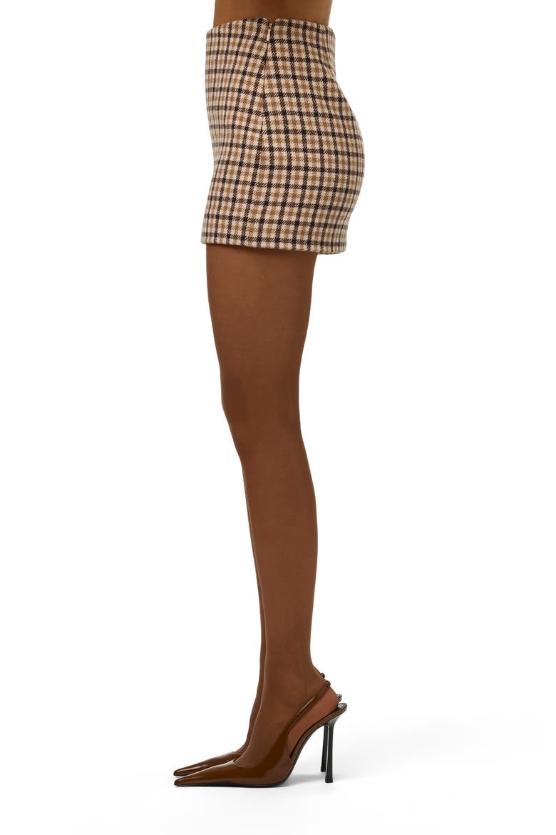 Plaid Wool Blend Micro Miniskirt, Alternate, color, SIENNA MICRO PLAID