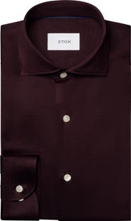 Eton Slim Fit Filo di Scozia Cotton Jacquard Shirt