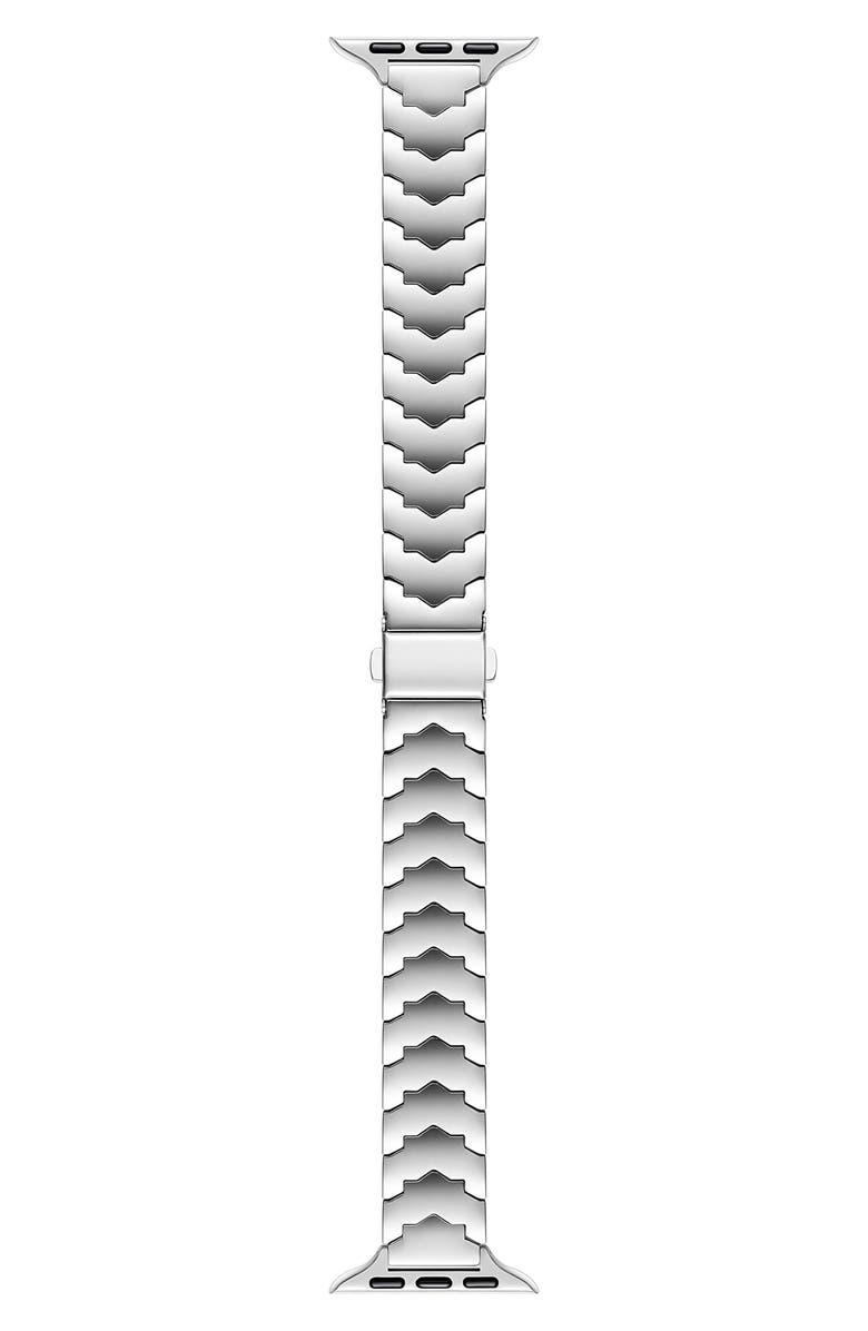 The Posh Tech Iris Stainless Steel Apple Watch<sup>®</sup> Watchband, Main, color, Silver