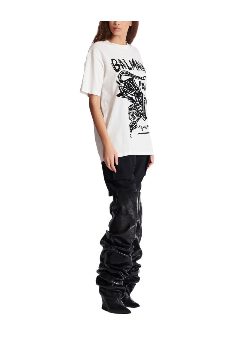 Balmain Short-sleeved T-shirt with leopard print, Alternate, color, 
