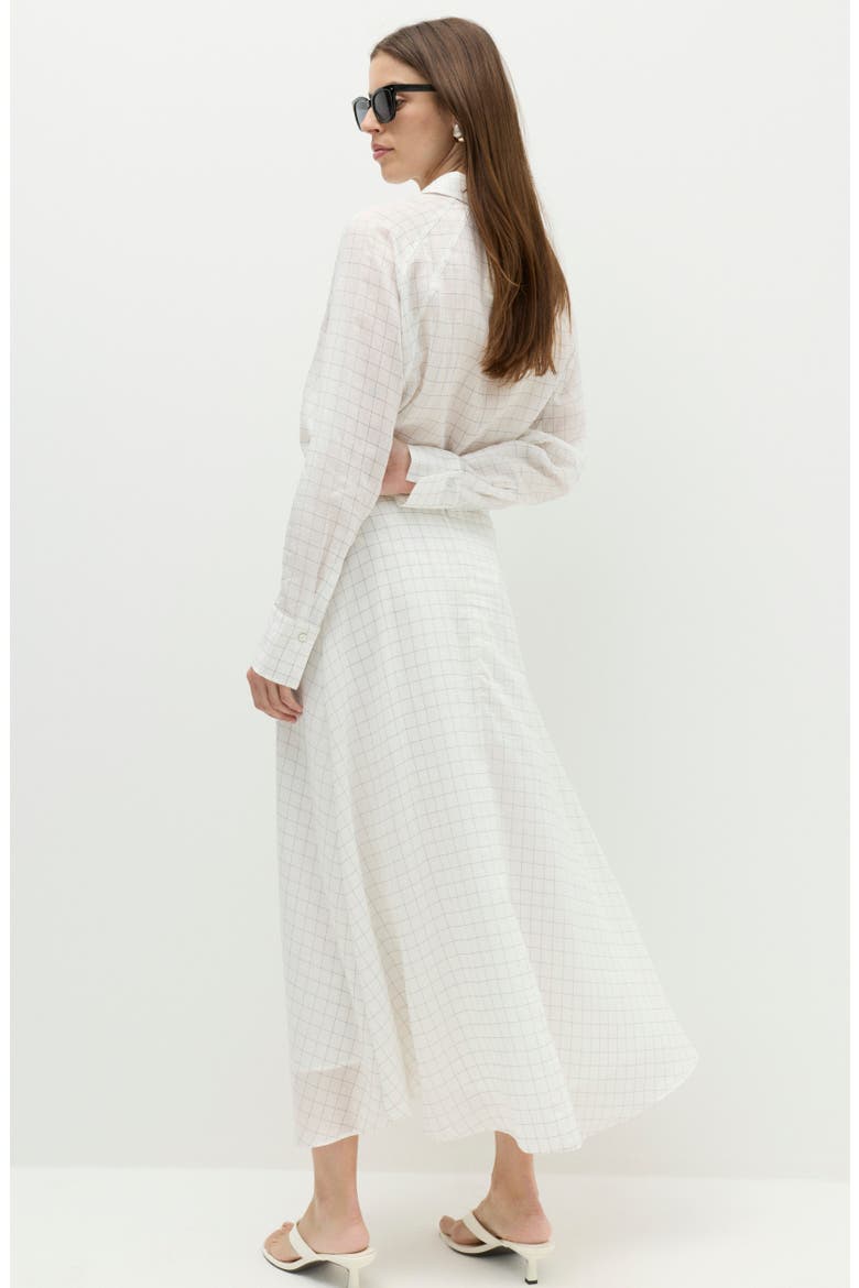 Checked Midi Skirt, Alternate, color, DARK PETROL/ IVORY