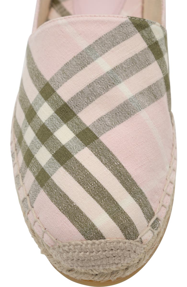 Burberry Check Mews Espadrilles, Alternate, color, Mallow Pink