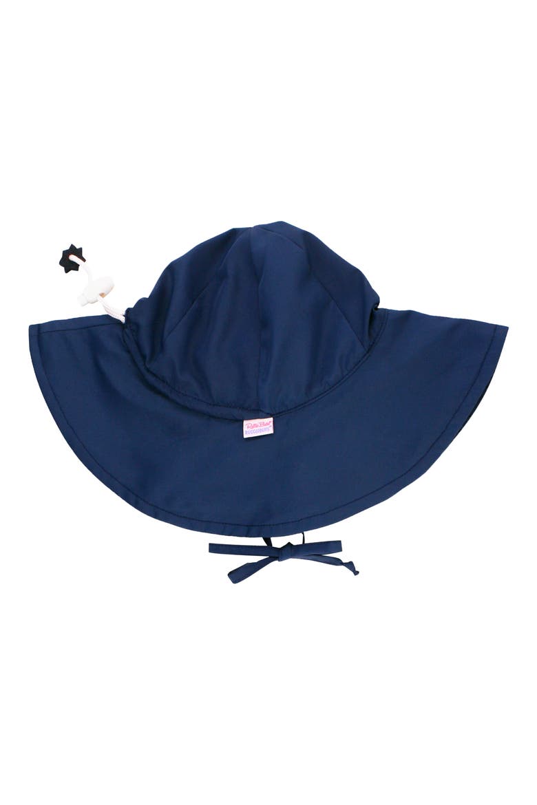 Two-Piece Rashguard Swimsuit & Floppy Hat Set, Alternate, color, BLUE