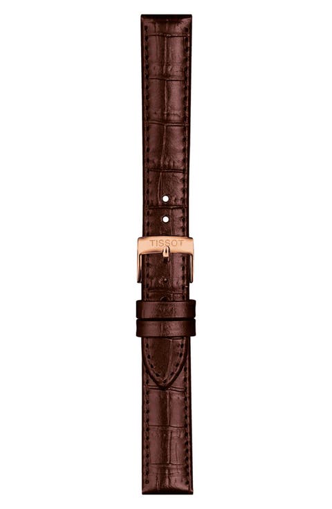 15mm Croc Embossed Leather Watch Strap
