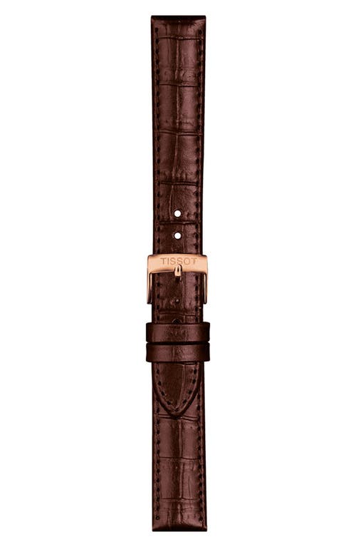 Tissot 15mm Croc Embossed Leather Watch Strap in Brown  product