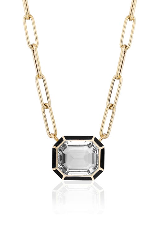 Goshwara Melange Emerald Cut Pendant Necklace In Gold