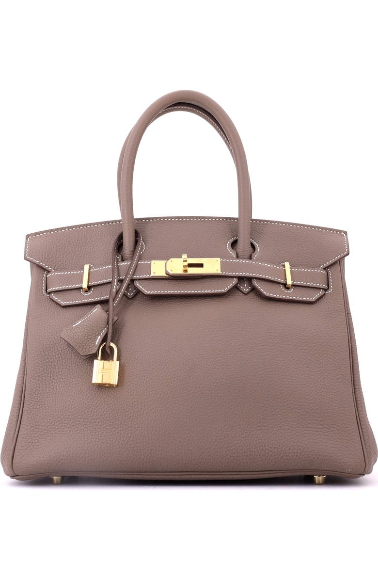 Pre-Owned Hermes Birkin Handbag Grey Togo with Gold Hardware 30, Main, color, Etoupe