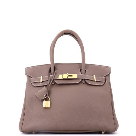 Birkin Handbag Grey Togo with Gold Hardware 30