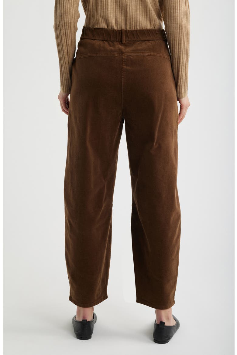 Stretch Organic Cotton Corduroy Arch Wide Leg Ankle Pants, Alternate, color, MAHOGANY