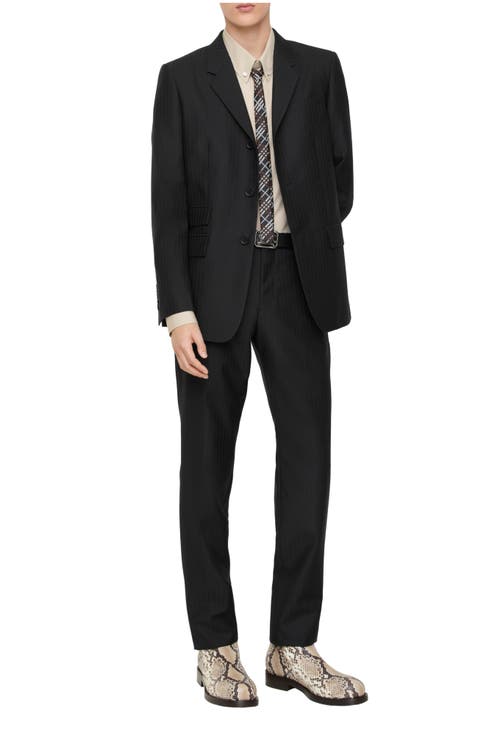 Striped Wool Mohair Tailored Jacket