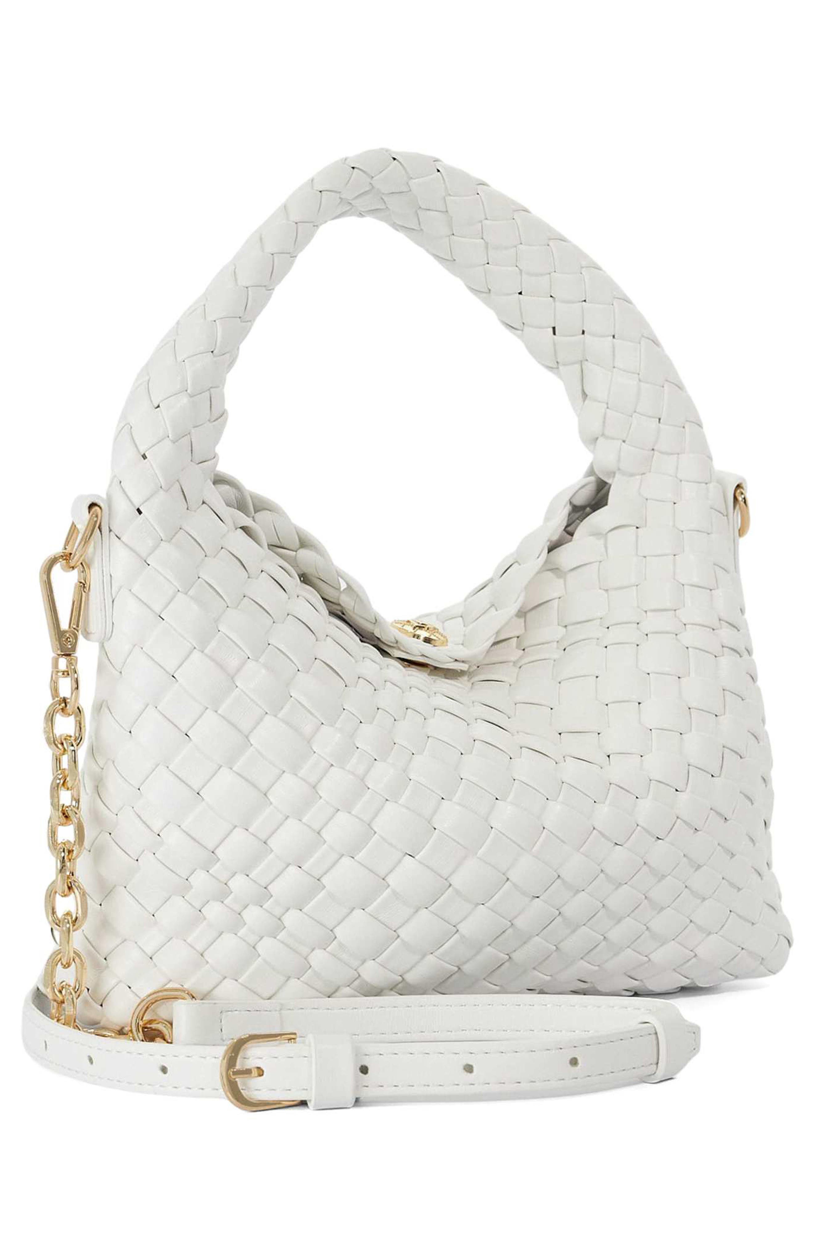 Dune London Dinkydeliberate Woven Top Handle Bag, Alternate, color, White
