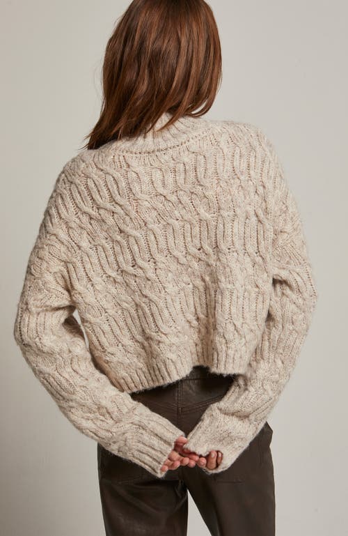 Crescent Mock Neck Cropped Sweater In Neutral