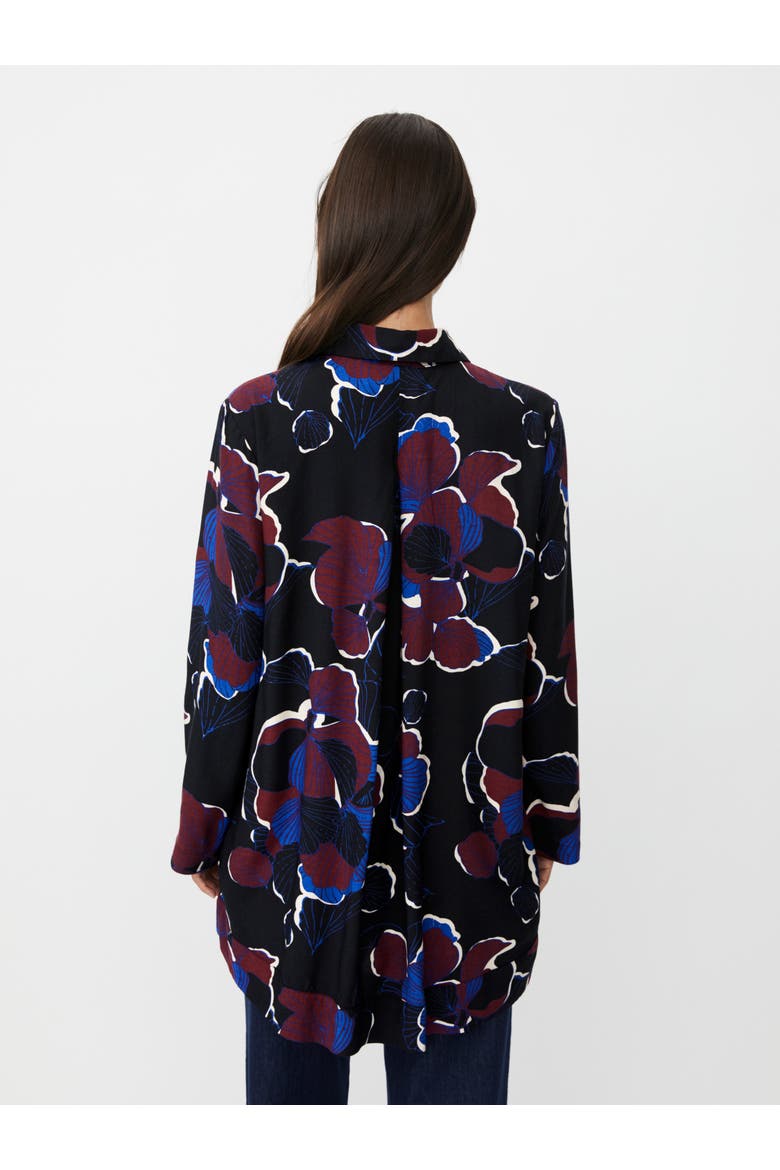 Grivon Collared Long Sleeve Floral Tunic, Alternate, color, Tawny Port