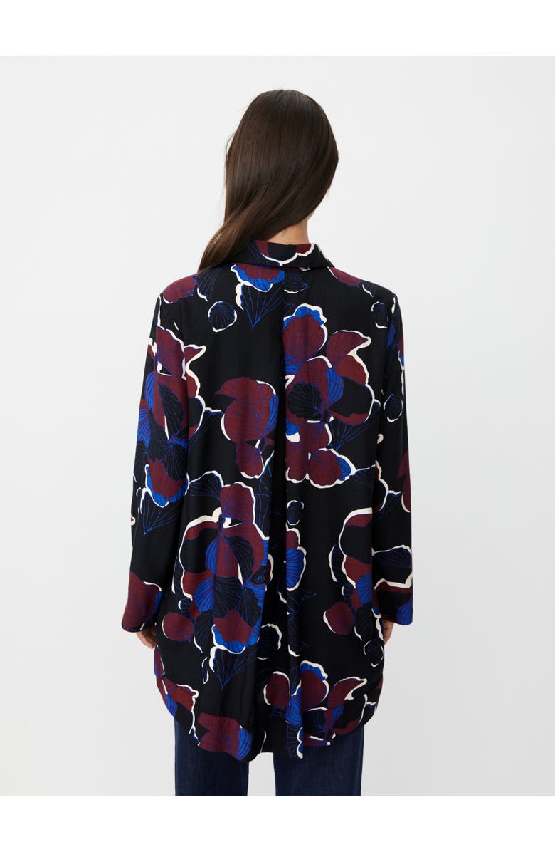 Masai Copenhagen Grivon Collared Long Sleeve Floral Tunic, Alternate, color, Tawny Port