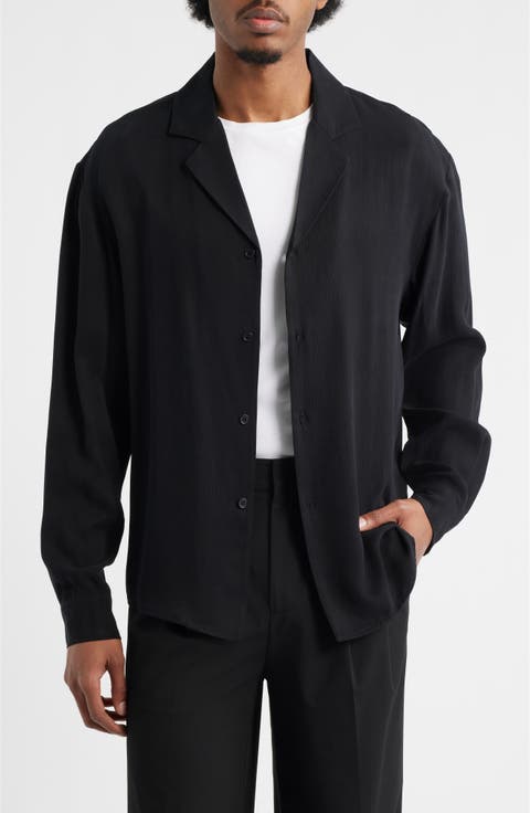 Long Sleeve Cupro Camp Shirt